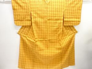 アンティーク　無形文化財正藍阿波しじら　格子織り出し着物